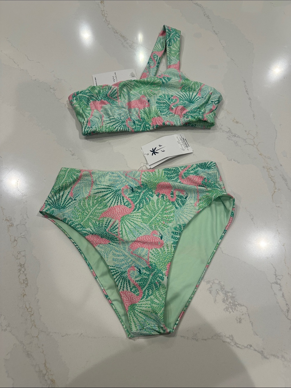Kenny Flowers The Sunshine State One‎ Shoulder Bikini Top & Bottom Set size med